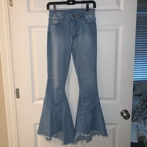 High rise bell bottom jeans